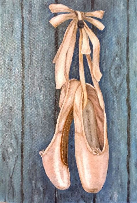 Oil Paintingballet Pointe Shoes Ballet Shoes Art Ballet Painting