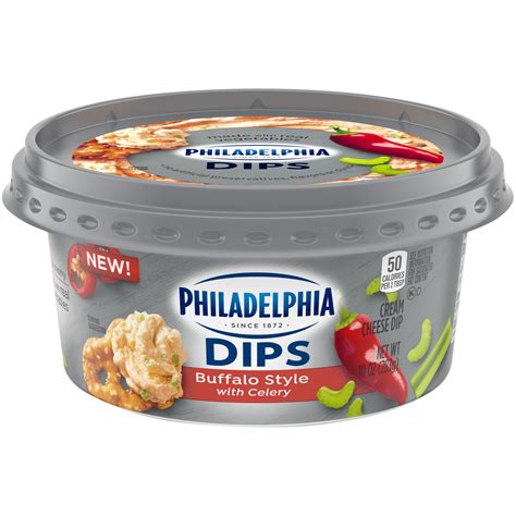 Philadelphia Dips Buffalo Style With Celery Cream Cheese Dip 10 Oz Tub