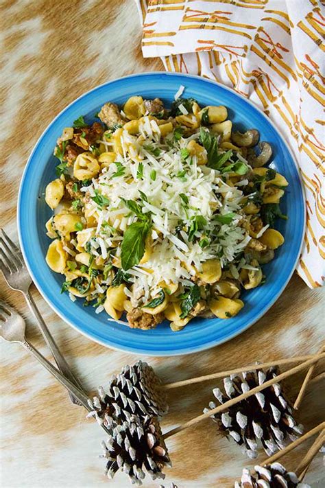 The flavors blend so well, and it · in rome, we dined near the pantheon. Orecchiette with Sausage, Mushrooms & Spinach | Recipe in ...