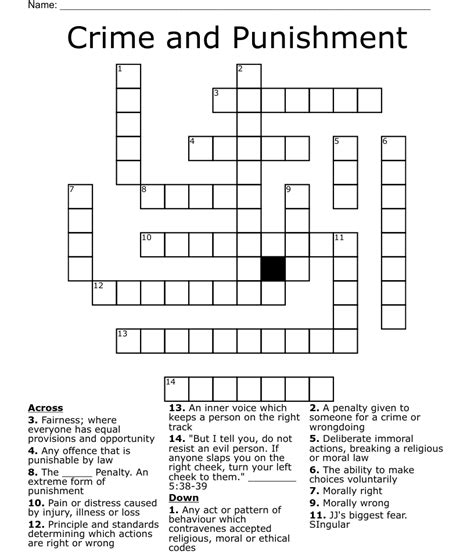 Crime And Punishment Crossword Wordmint