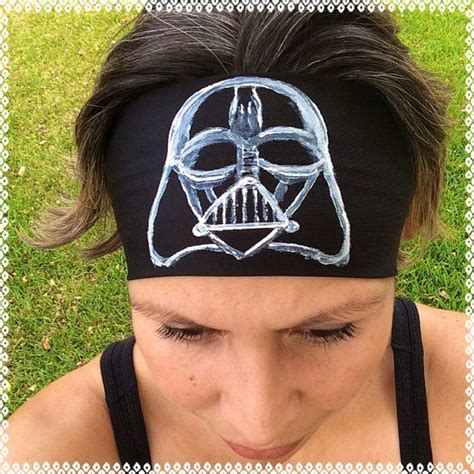 Darth Vader Running Headband Glow In The Dark Appliqué 3 Inches Wide