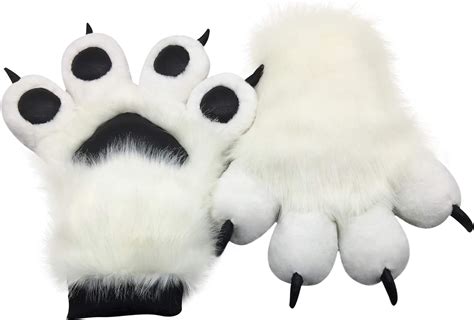 Paw Gloves 4 Finger Paws Fursuit Paws Furry Faux Fur Paws Realistic