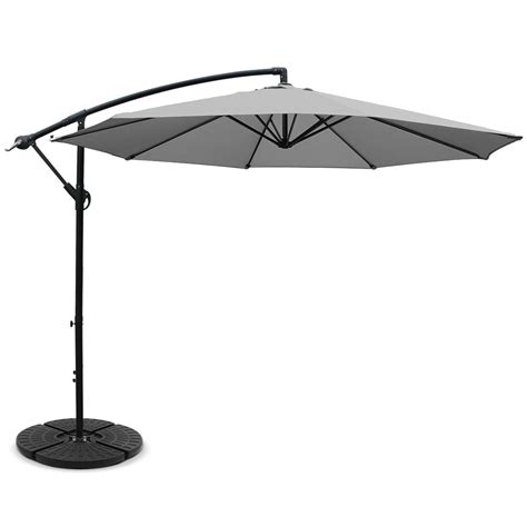 Instahut 3m Outdoor Umbrella W Base Cantilever Garden Patio Beach Beige Shop Australia