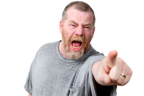 Angry Man Shouting And Pointing To Camera Studio Shot Born Realist