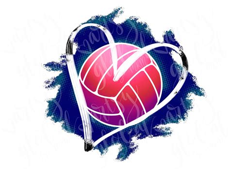 Volleyball Heart Volleyball Clip Art Volleyball Heart Sublimation