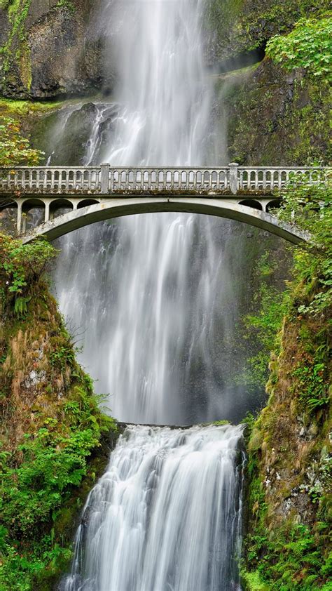 Benson Bridge Over Multnomah Falls Columbia River Gorge Oregon Usa