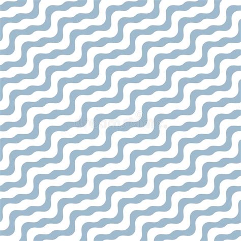 Wavy Line Seamless Pattern In Blue And White Simple Retro Navy Style
