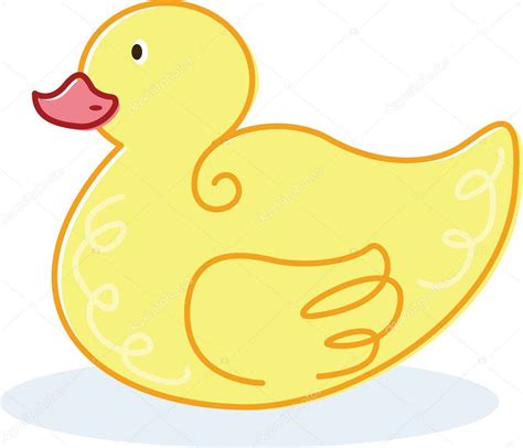 Cute Yellow Duck Vector Illustration Stock Vector Image By