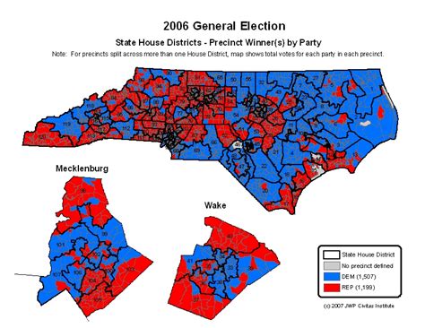 Physical map of north carolina showing major cities, terrain, national parks, rivers, and surrounding countries with international borders and outline maps. 2006 Election Maps with N.C. House District Overlays