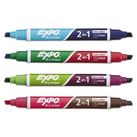 Expo 2 In 1 Dry Erase Markers Finebroad Chisel Tips Assorted