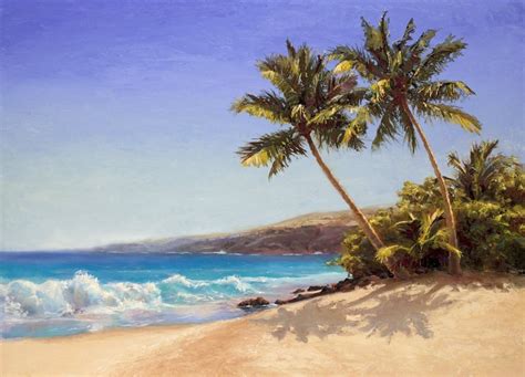 Hawaii Beach Landscape Art Print Waves