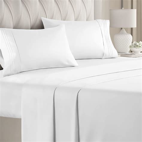 Queen Size Sheet Set 4 Piece Set Hotel Luxury Bed Sheets Extra