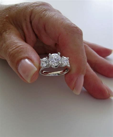 Unique Three Stone Diamond Engagement Anniversary Ring Setting Round