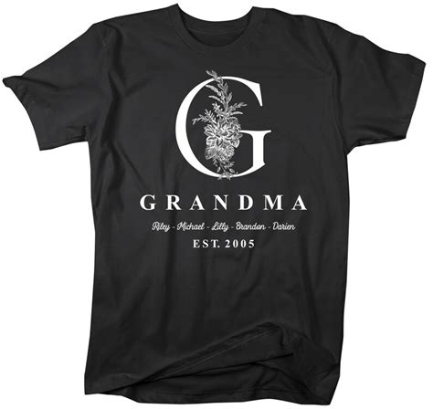 Mens Personalized Grandma T Shirt Monogram Grandma Shirts Etsy