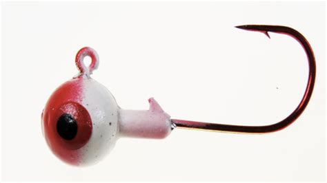 Luck E Strike Crappie Magic Round Jig Heads Red White 116 Oz Pack