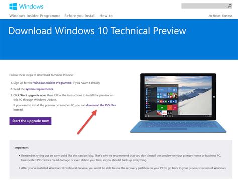 Install Windows Technical Preview
