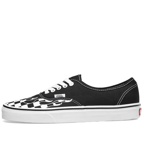 Vans Authentic Checker Flame Black And True White End Ca