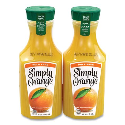 Simply Orange® Orange Juice Pulp Free 52 Oz Bottle 2pack Delivered