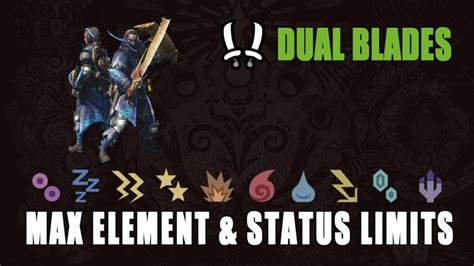 Move sets, positioning, extra tips on using the weapon.if you like this, please like us and subscribe! Monster Hunter World Guide: Dual Blades' Max Element & Status Limits | Fextralife
