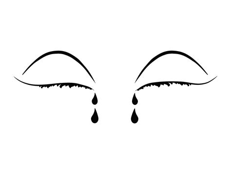 How To Draw Crying Eyes Png Black And White Crying Ey