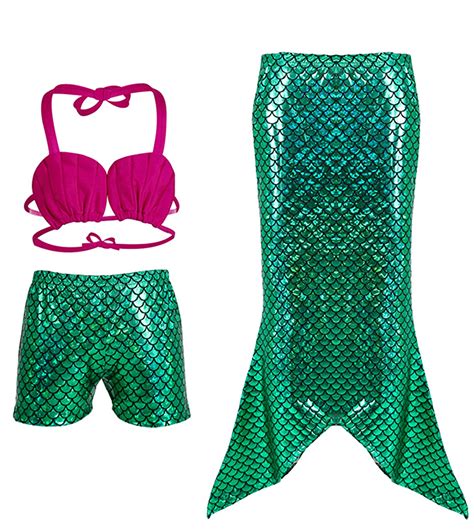 Buy Uhnice Girls Mermaid Tail Swimsuit Kids 3pcs Swimwear Bathing Suit