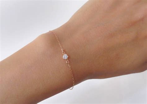 Simple Chic Minimalist A Perfectly Dainty Brilliant 14K Rose Gold