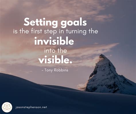 Setting Goals Is The First Step In Turning The Invisible Into The