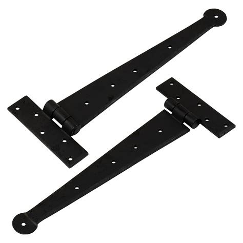 Penny End T Hinges Black Traditional Strap Hinges