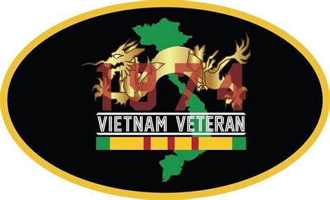 Vietnam Veteran 1974 Oval Decal New Vietnam Year Oval Decals