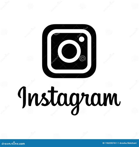 Icono Del Logo De Instagram En Blanco Y Negro Aislado Sobre Fondo
