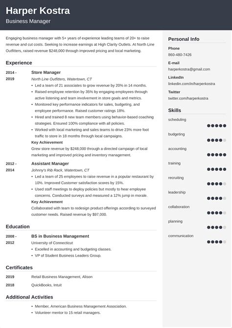 Business Manager Resume—examples And 25 Writing Tips