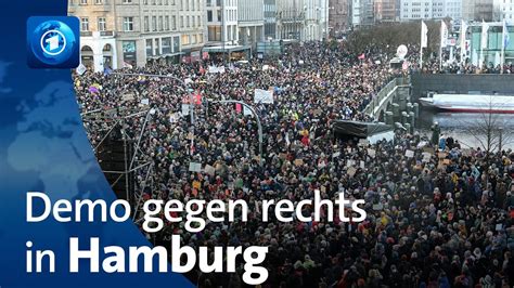 tausende bei demo gegen rechts in hamburg youtube