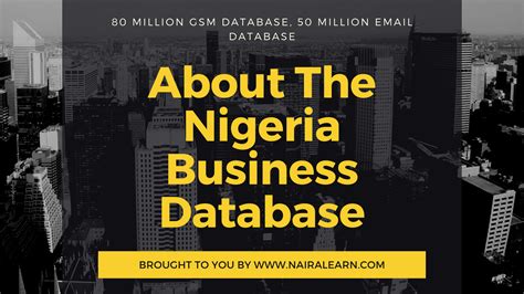 You Will Need The GSM Database, Email Database and Business Directories Database Of Nigeria 