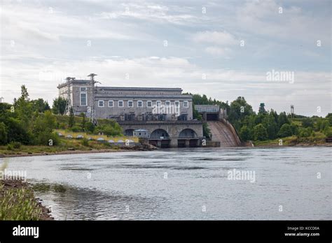 Narva Hydroelectric Power Station On The Narva River On The Border Of