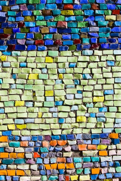 Vertical Colorful Mosaic Texture On Wall Stock Image Image Of