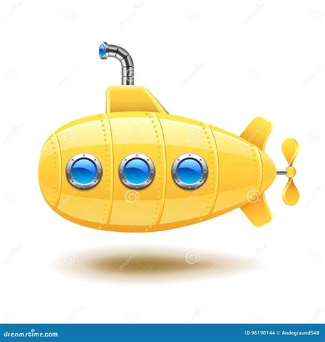 Submarine Isolated On White Vector Stock Vector Illustration Of