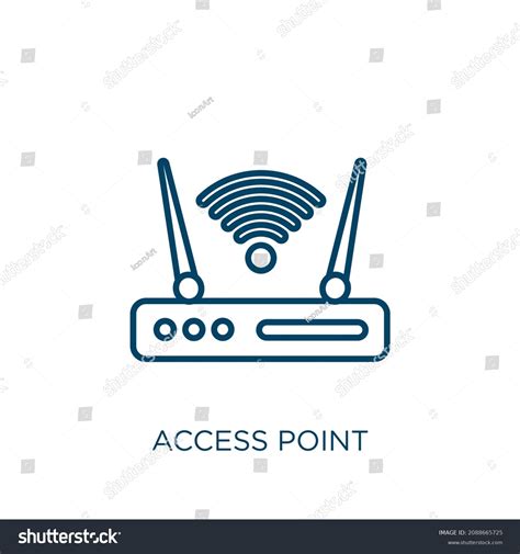 Access Point Icon Thin Linear Access Stock Vector Royalty Free