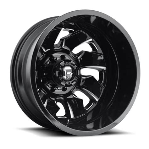 Fuel D574 Cleaver Dually Rear Black Milled Wheels