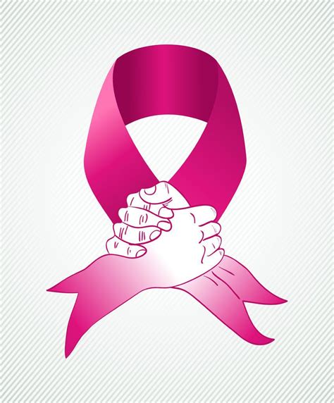 lazo rosa con manos entrelazadas símbolo del cáncer de mama simbolo de cancer cancer de mama