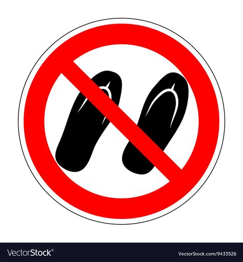 Sign No Sandals 1904 Royalty Free Vector Image