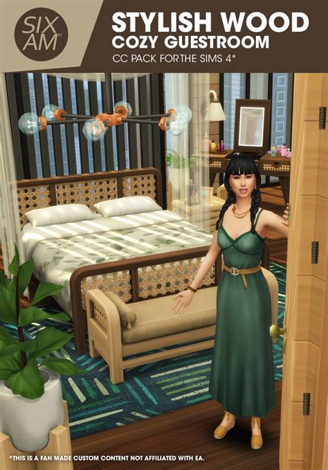 Stylish Wood Cozy Guestroom Cc Pack For The Sims 4 Overview Sixam