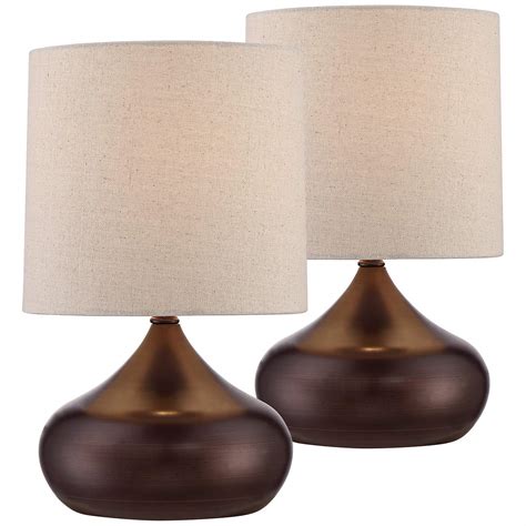 Steel Droplet 14 34 High Brown Small Accent Lamps Set Of 2 1n508