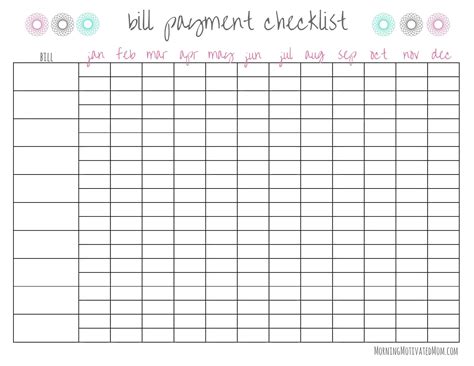 Free Printable Bill Pay Checklist Template & Monthly [Word, Excel]