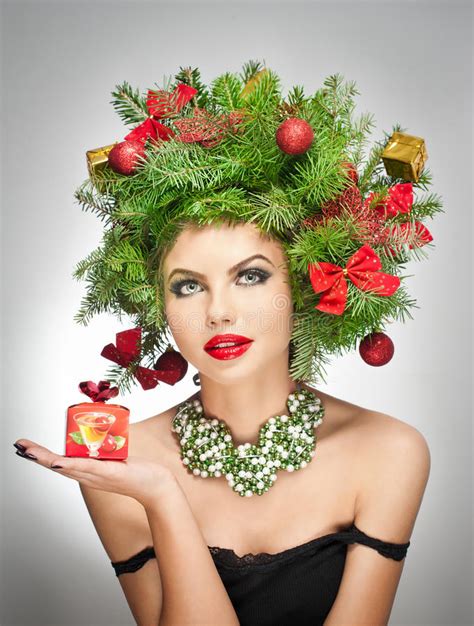 Use them in commercial designs under lifetime, perpetual & worldwide rights. Beautiful Creative Xmas Makeup And Hair Style Indoor Shoot. Beauty Fashion Model Girl. Winter ...