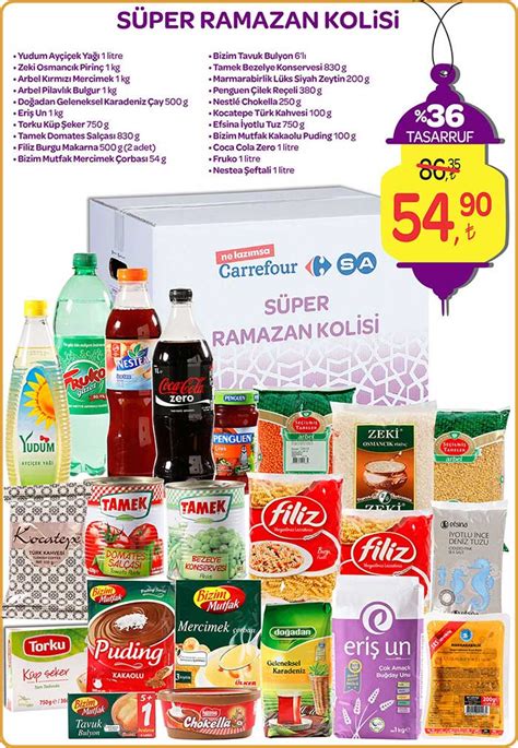 Carrefour ramazan erzak paketleri içeriği ve fiyatları 2017