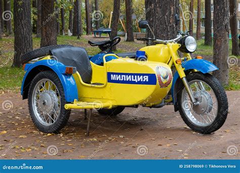 Soviet Police Motorcycle With Sidecar Editorial Stock Image Image Of