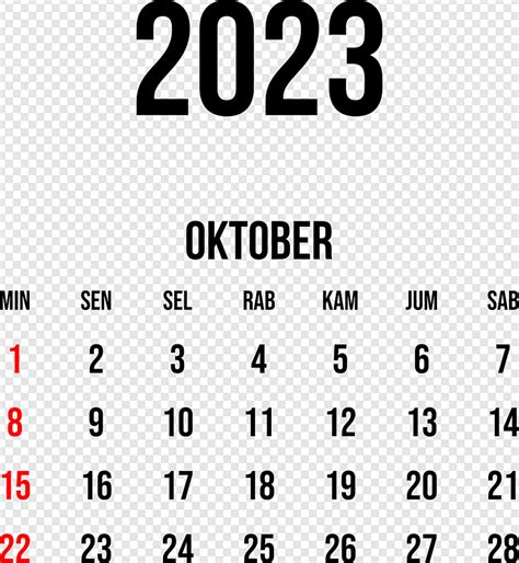 Gambar Kalender Bulan Oktober 2023 Png Download Gratis Gambarpngid