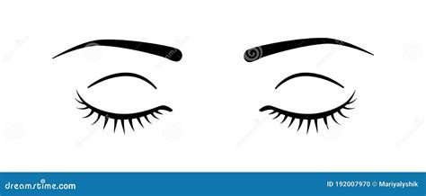 Closed Eyes With Eyelashes Vector Stock Vector Illustration Of