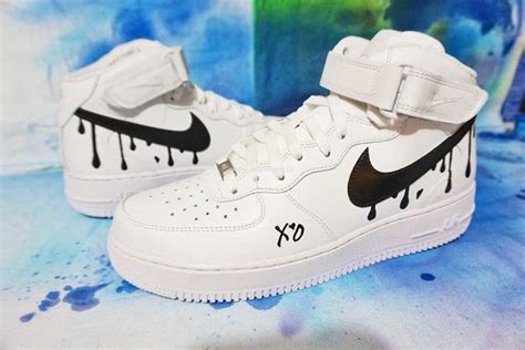 With these custom nike air force 1's. Custom-Nike-Air-Force-1-Mid-XO-Drip - MariamTijani