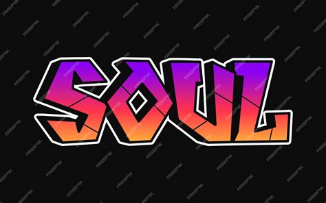 Premium Vector Soul Word Trippy Psychedelic Graffiti Style Letters